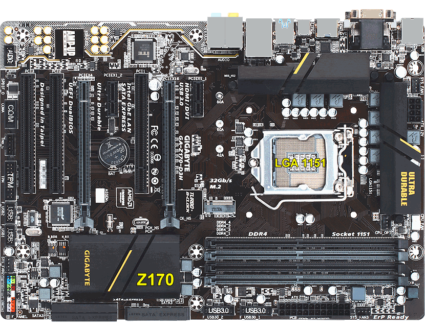  GIBABYTE 'GA-Z170-D3H' motherboard 