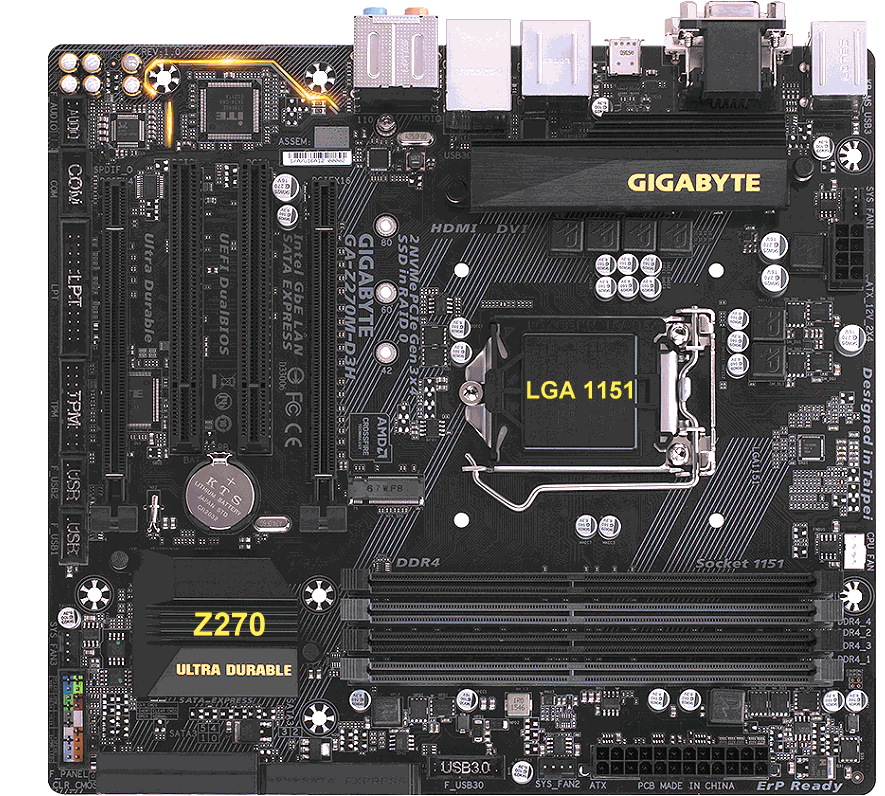  GIBABYTE 'GA-Z170M-D3H' motherboard 