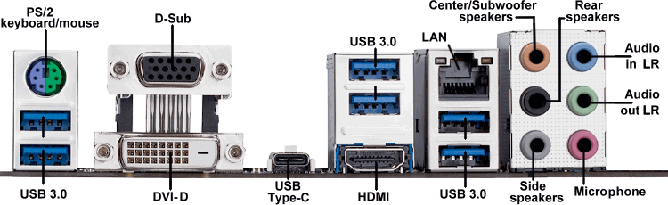  Connectors at 'GA-Z270M-D3H' 