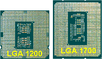  'Intel' processors for LGA 1200 vs LGA 1700 