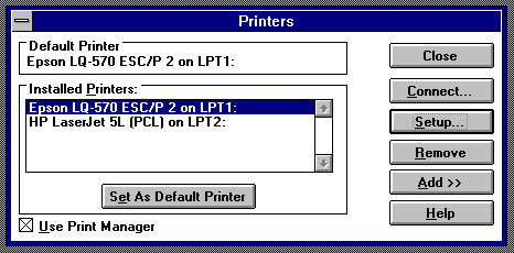  Selection of printer 