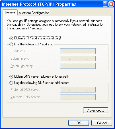  Automatic retrieval network TCP / IP settings 