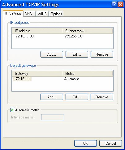  Advanced TCP / IP network settings 