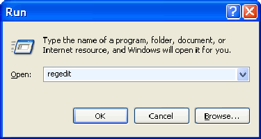  Run - Regedit 