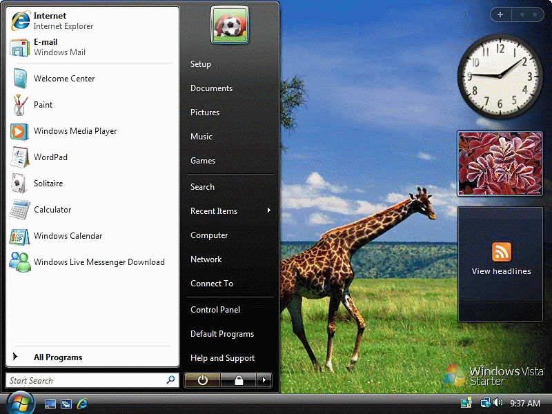  Windows Vista menu 