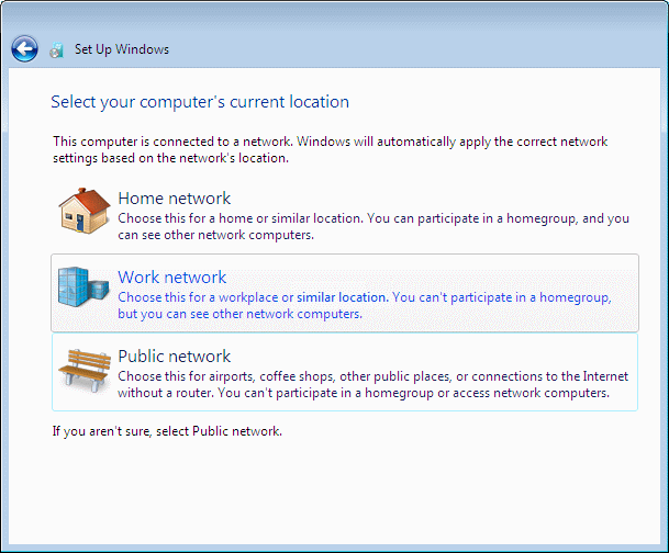  Choose the type of networking 