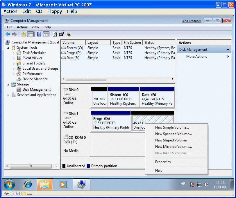  Edit the second disk partition 