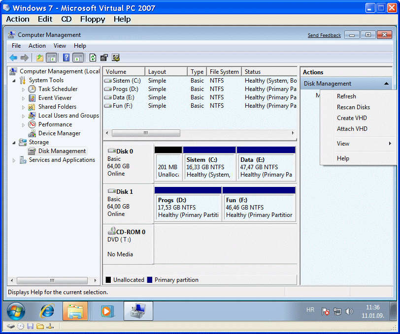  Final layout of partition labels and devices 