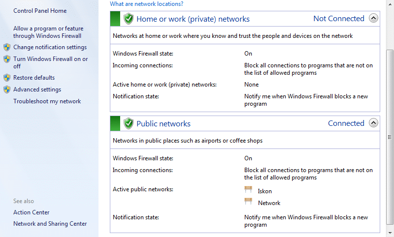  Network locations 