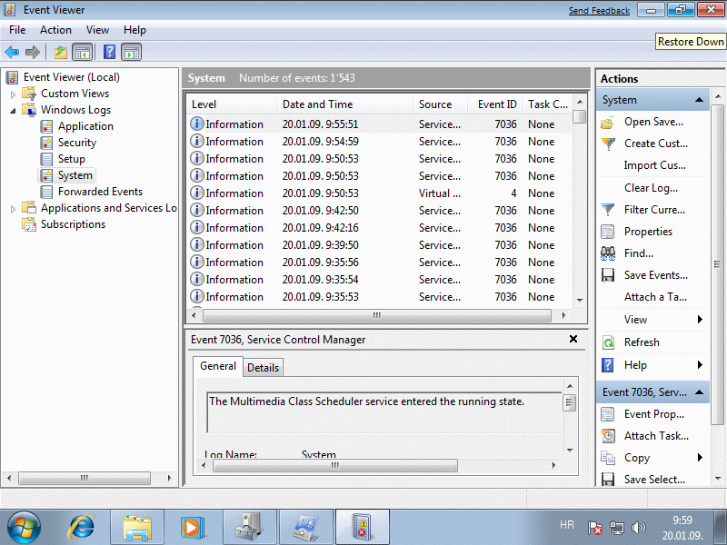  Event viewer 