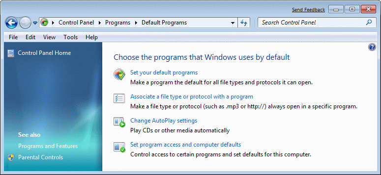  Default Programs 