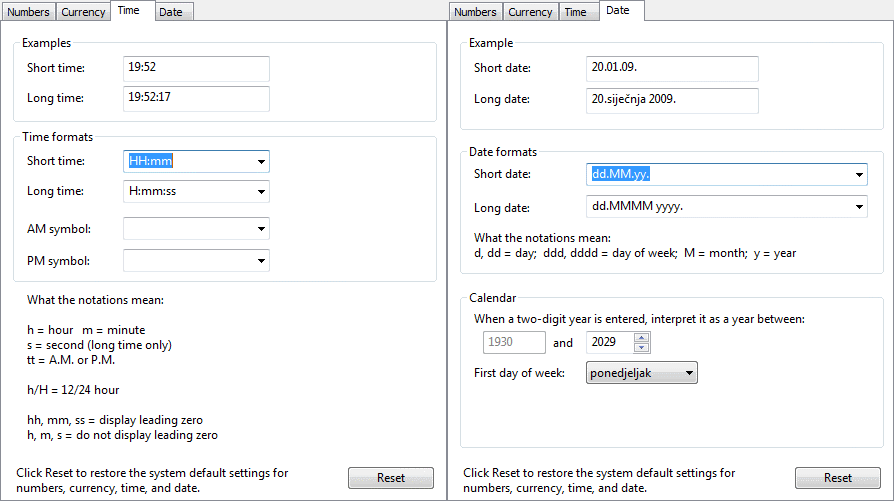  Regional Time settings 