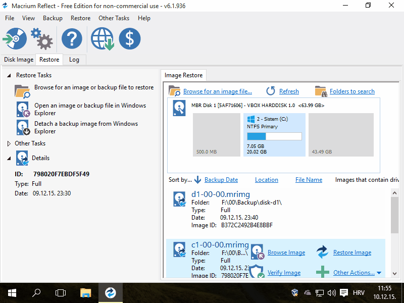  Restore image of partition 