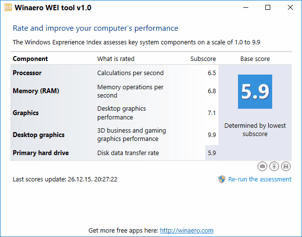  Winaero WEI tool 