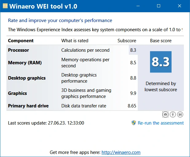  Winaero WEI tool 