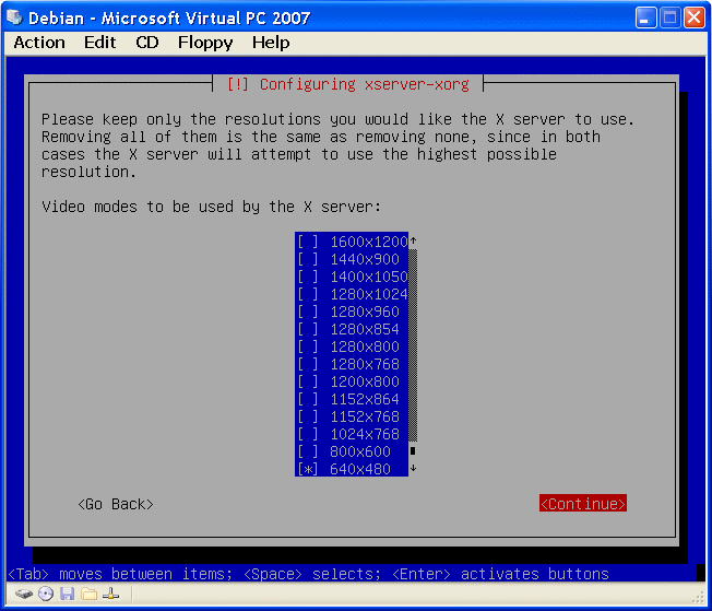  Configuration of display resolution 