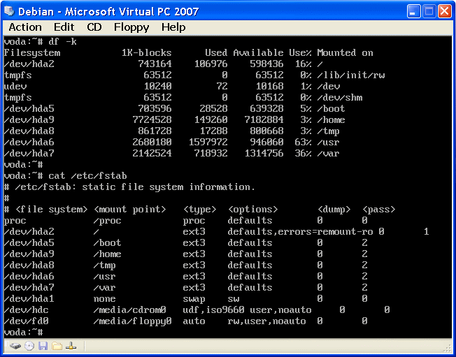  View disk partitions 