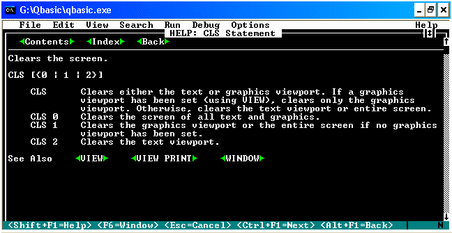  QBasic - CLS Command 