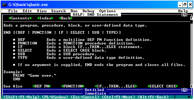  QBasic - END Command 