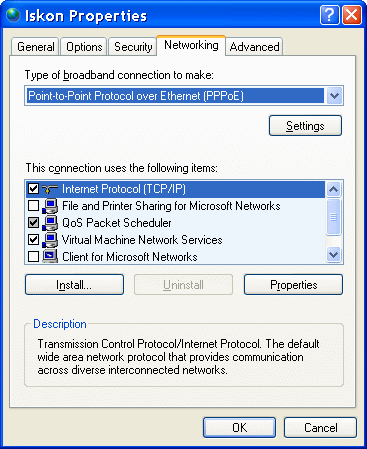  PPPoE TCP / IP settings 
