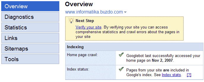  Google Webmaster Tools - verification of sites 