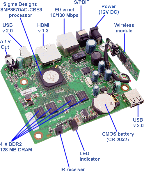  Printed circuit board of 'WD TV Live Streaming Media Player' 