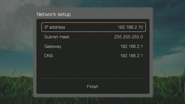  IP settings of 'WD TV Live' 