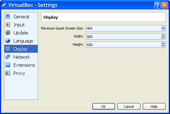  Display Preference of VirtualBox console 